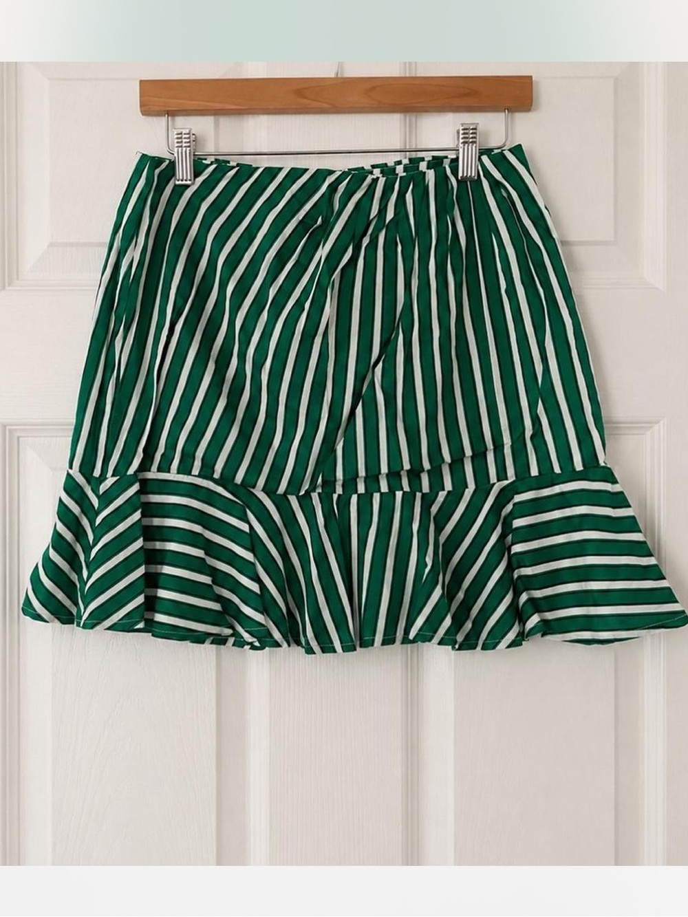 House of Harlow 1960 x revolve Green & White Striped Ruffle Mini Skirt
